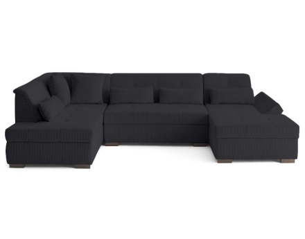 Canapé panoramique d'angle gauche 7 places en velours côtelé Vermont S