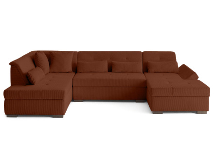 Canapé panoramique d'angle gauche 7 places en velours côtelé Vermont S