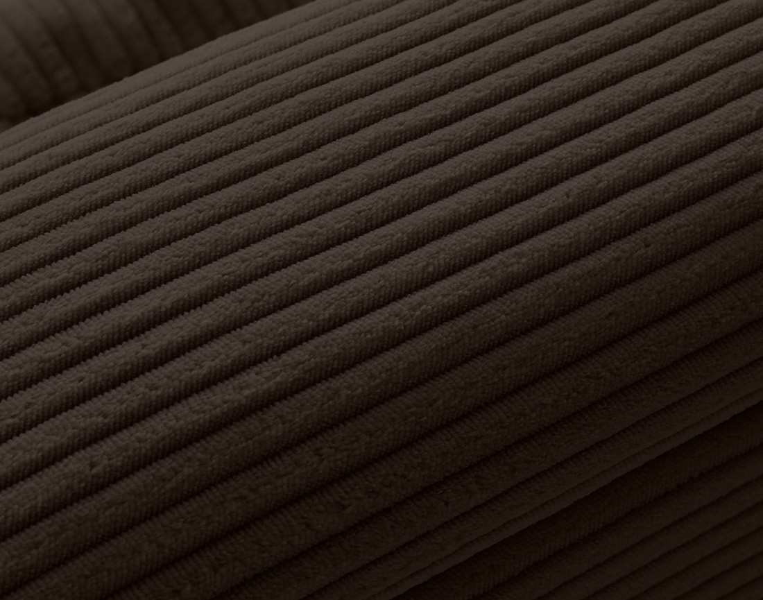 Canapé panoramique d'angle gauche 7 places en velours côtelé Vermont S