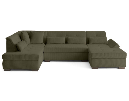 Canapé panoramique d'angle gauche 7 places en velours côtelé Vermont S