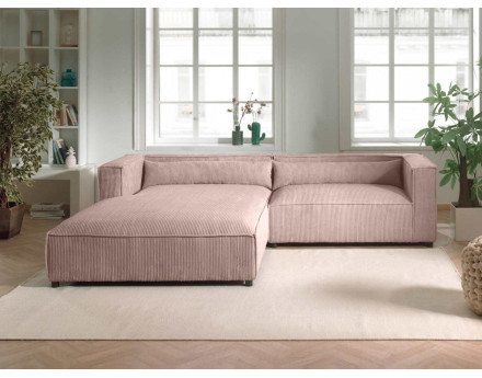 Ela - canapé d'angle gauche 4 places - en velours côtelé - style contemporain