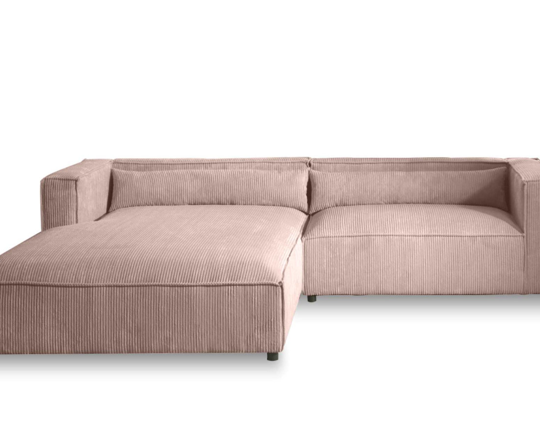 Ela - canapé d'angle gauche 4 places - en velours côtelé - style contemporain