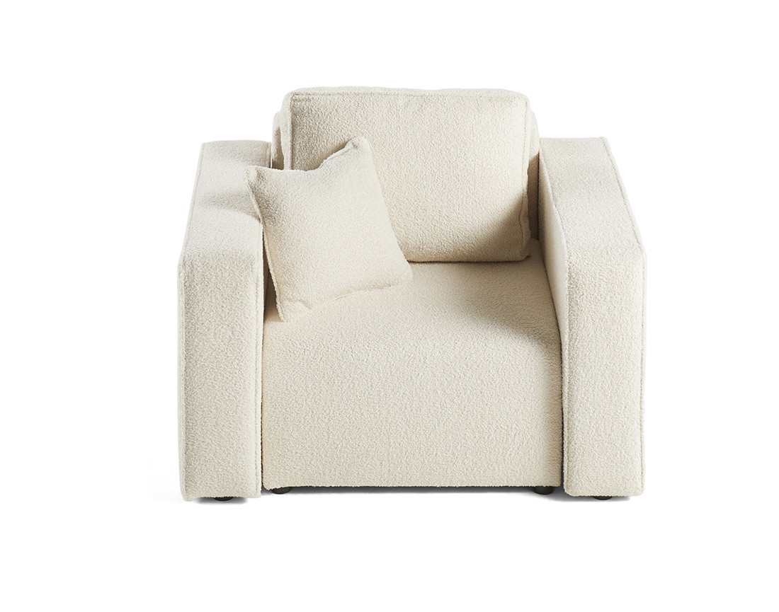 Fauteuil en tissu bouclette Topaze