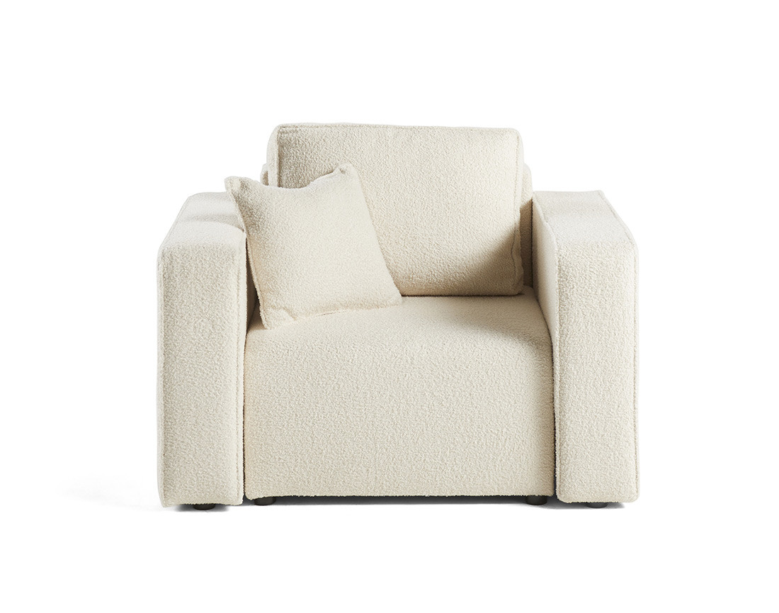 Fauteuil en tissu bouclette Topaze