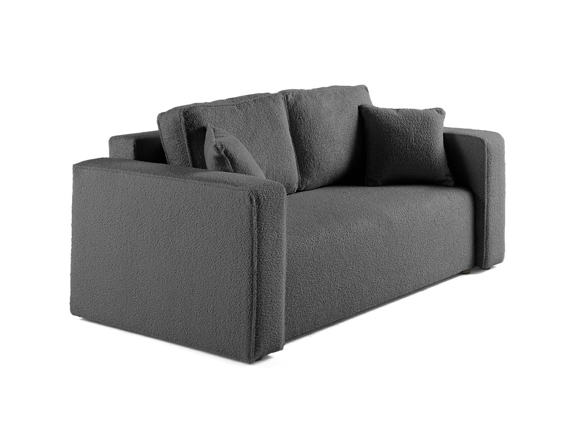 Canapé droit 2 places en tissu bouclette Topaze