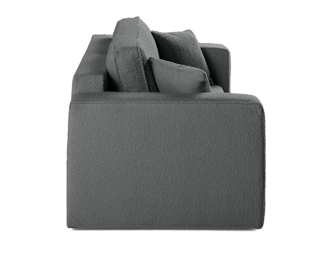 Canapé droit 2 places en tissu bouclette Topaze