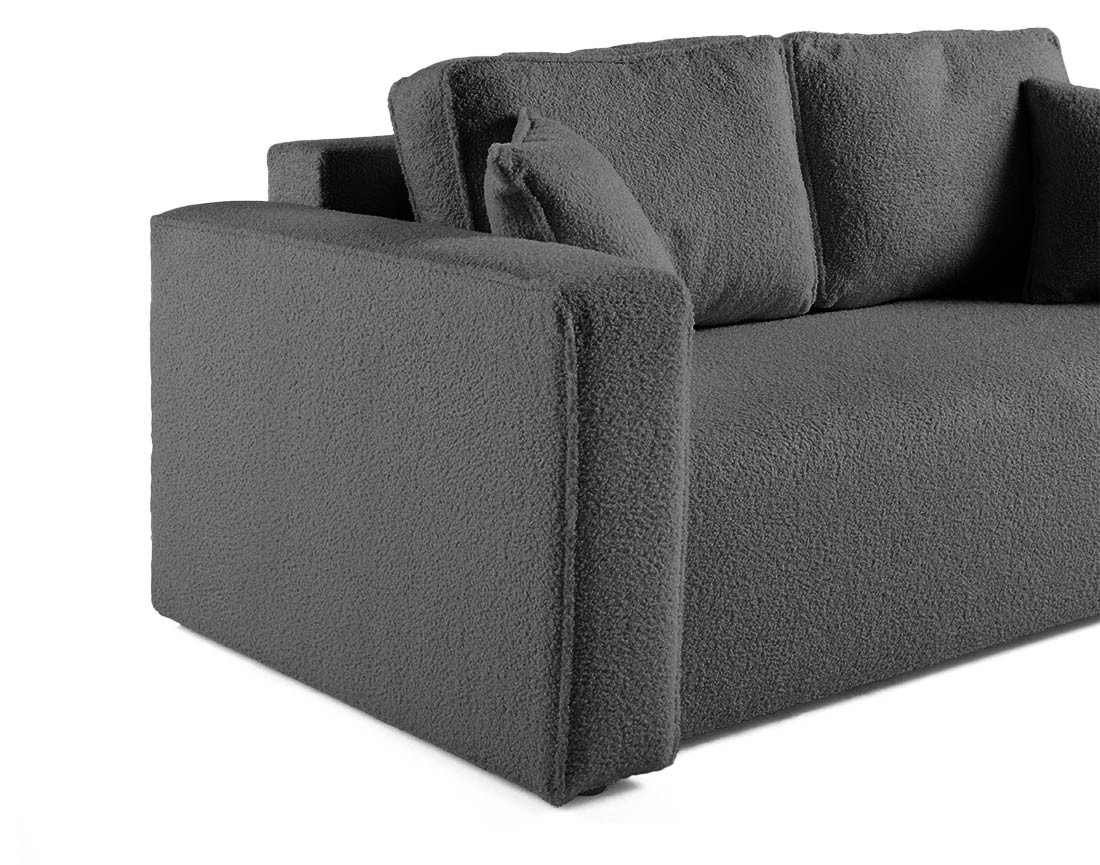 Canapé droit 2 places en tissu bouclette Topaze