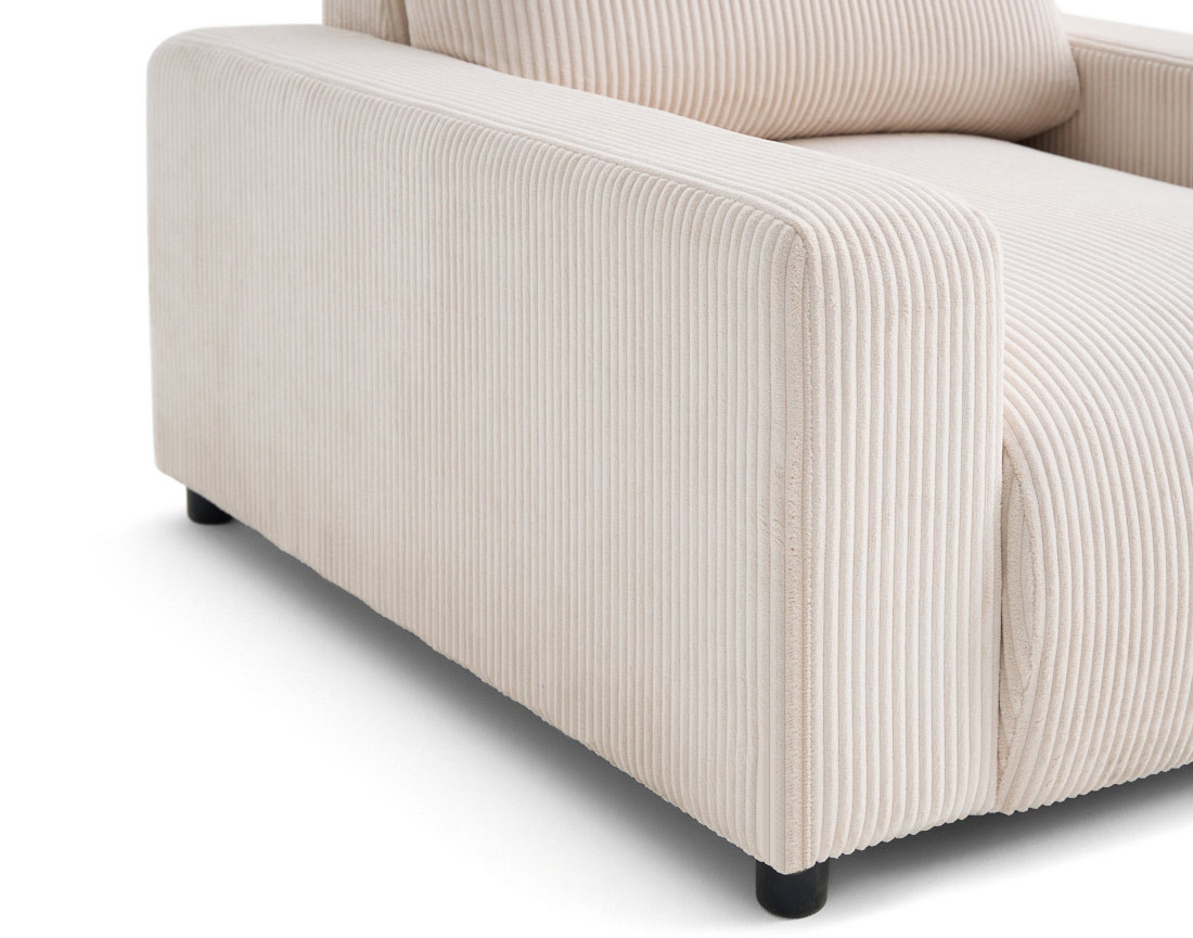 Fauteuil en velours côtelé Pivoine