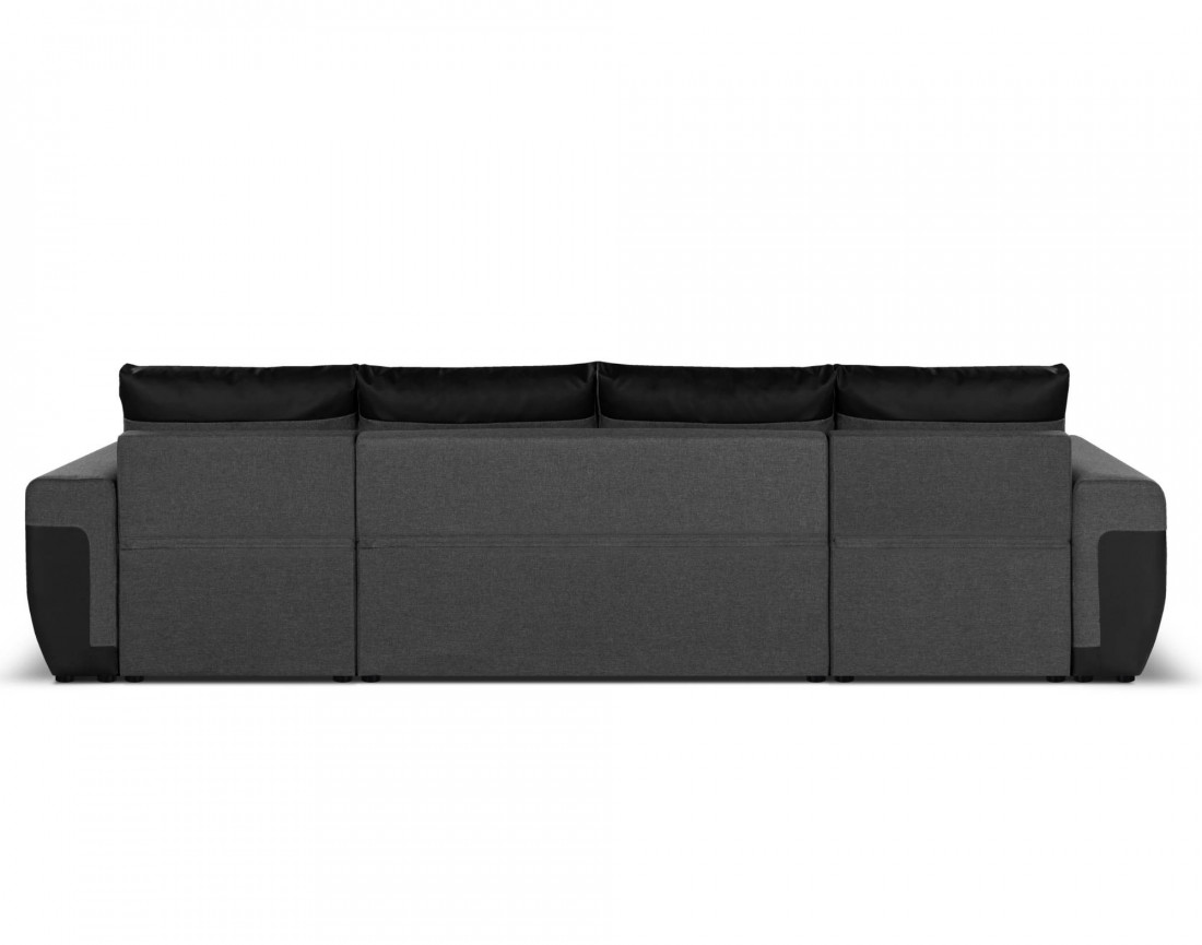 Milan - Canapé d'angle panoramique - convertible - 7 places - 2 coffres de rangement
