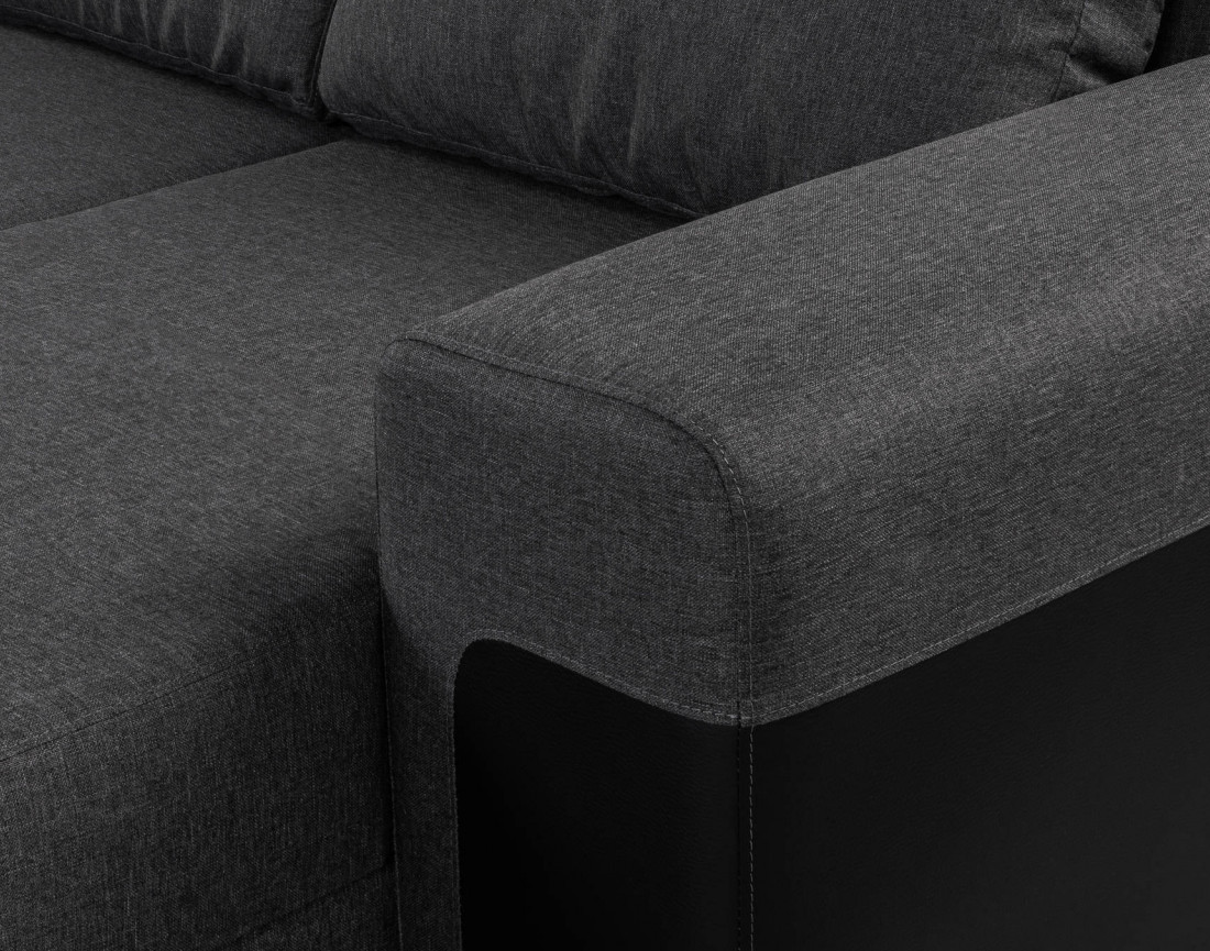 Milan - Canapé d'angle panoramique - convertible - 7 places - 2 coffres de rangement