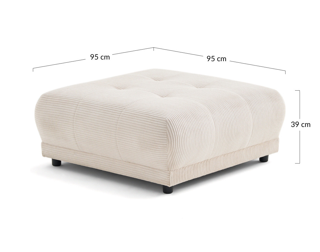 Pouf en velours côtelé Amadrora