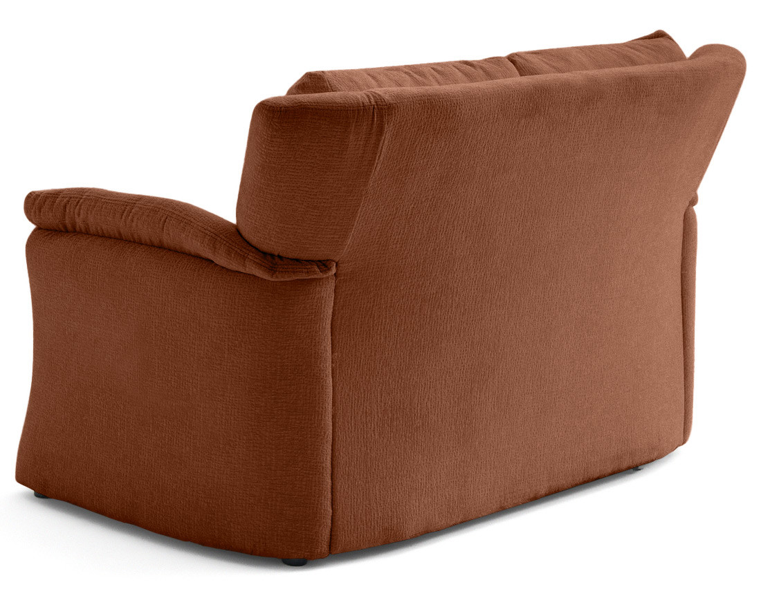 Canapé droit 2 places en tissu velours relief Bastille