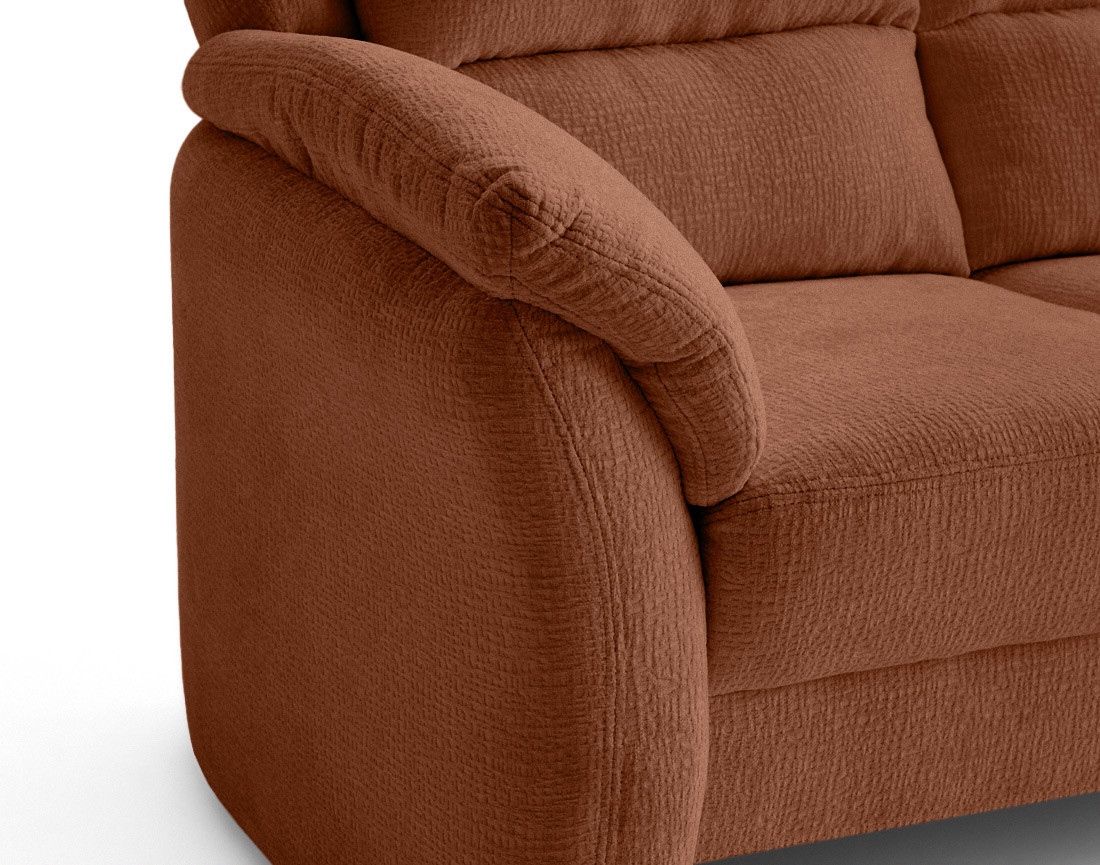 Canapé droit 2 places en tissu velours relief Bastille