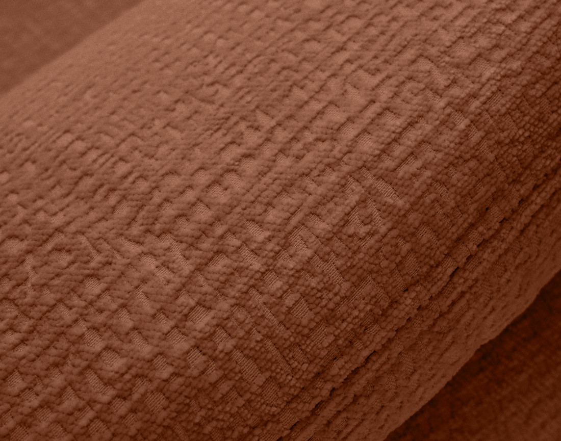 Canapé droit 2 places en tissu velours relief Bastille