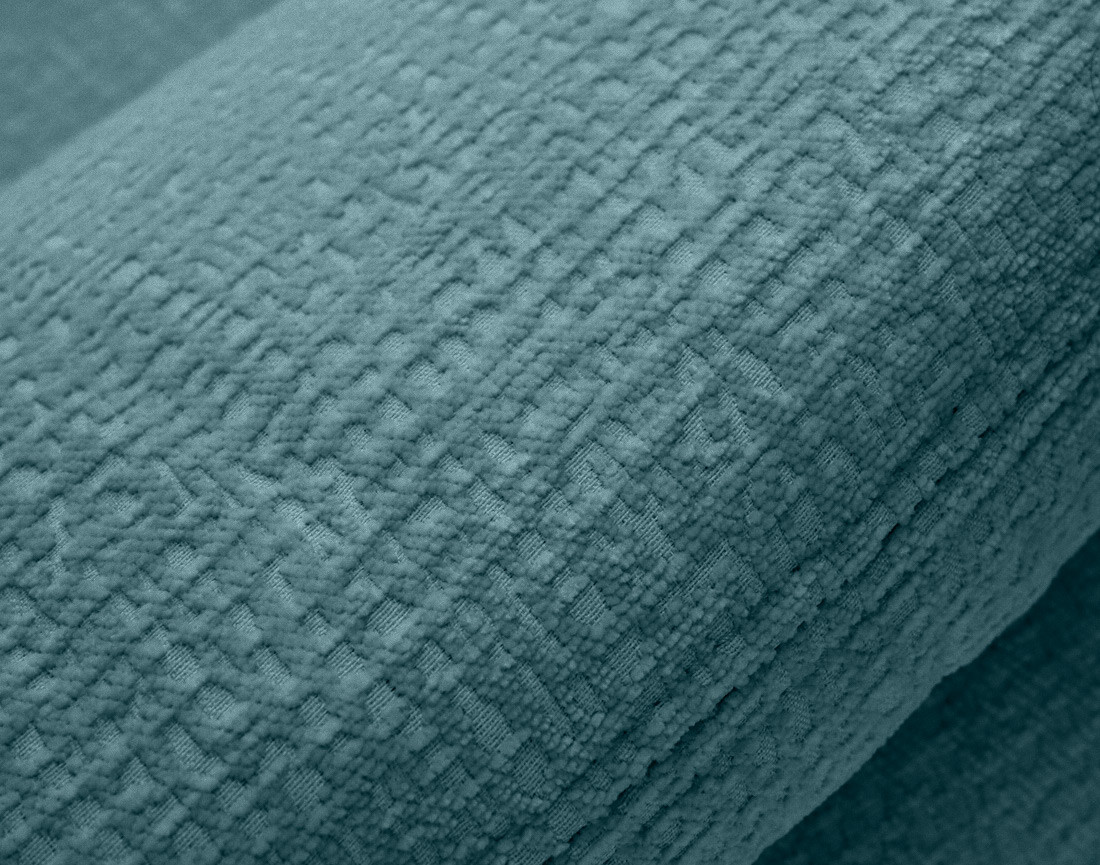 Canapé droit 2 places en tissu velours relief Bastille