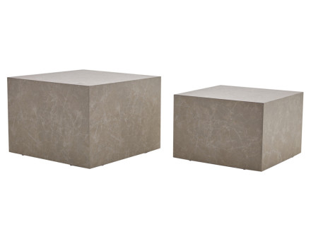 Lot de 2 tables basses marbre gris Fabio