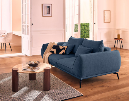 Canapé droit 2 places en tissu texturé Arica