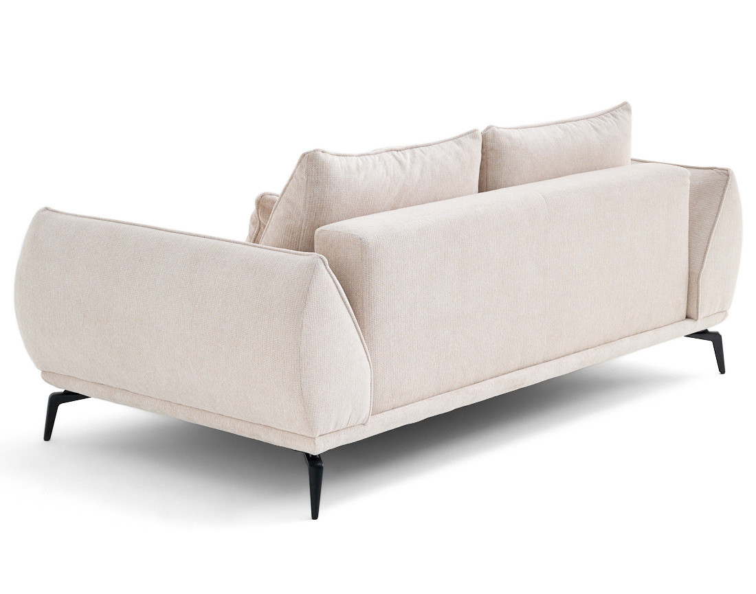 Canapé droit 2 places en tissu texturé Arica