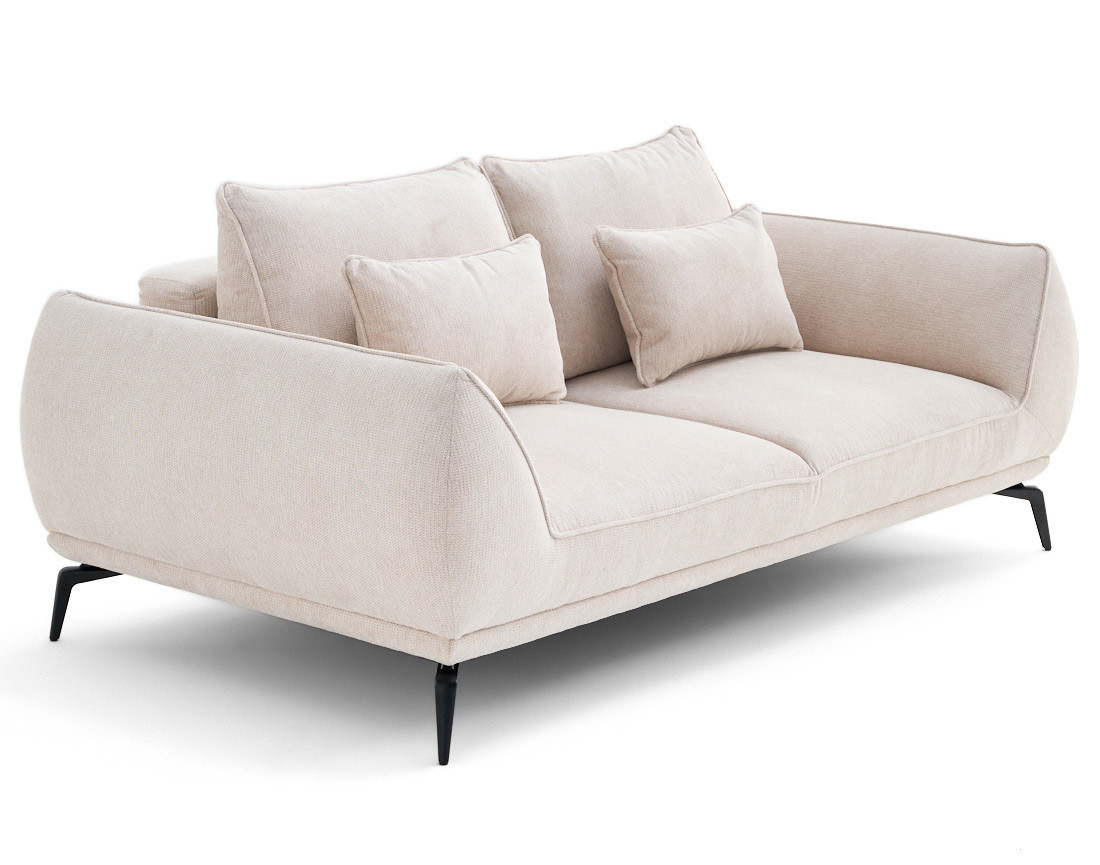 Canapé droit 2 places en tissu texturé Arica