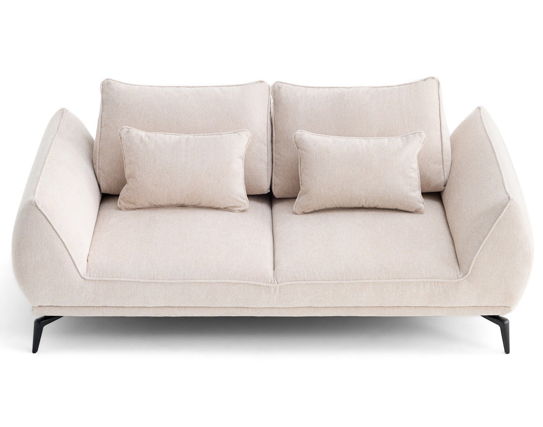 Canapé droit 2 places en tissu texturé Arica