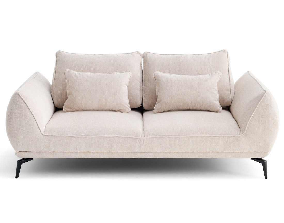 Canapé droit 2 places en tissu texturé Arica