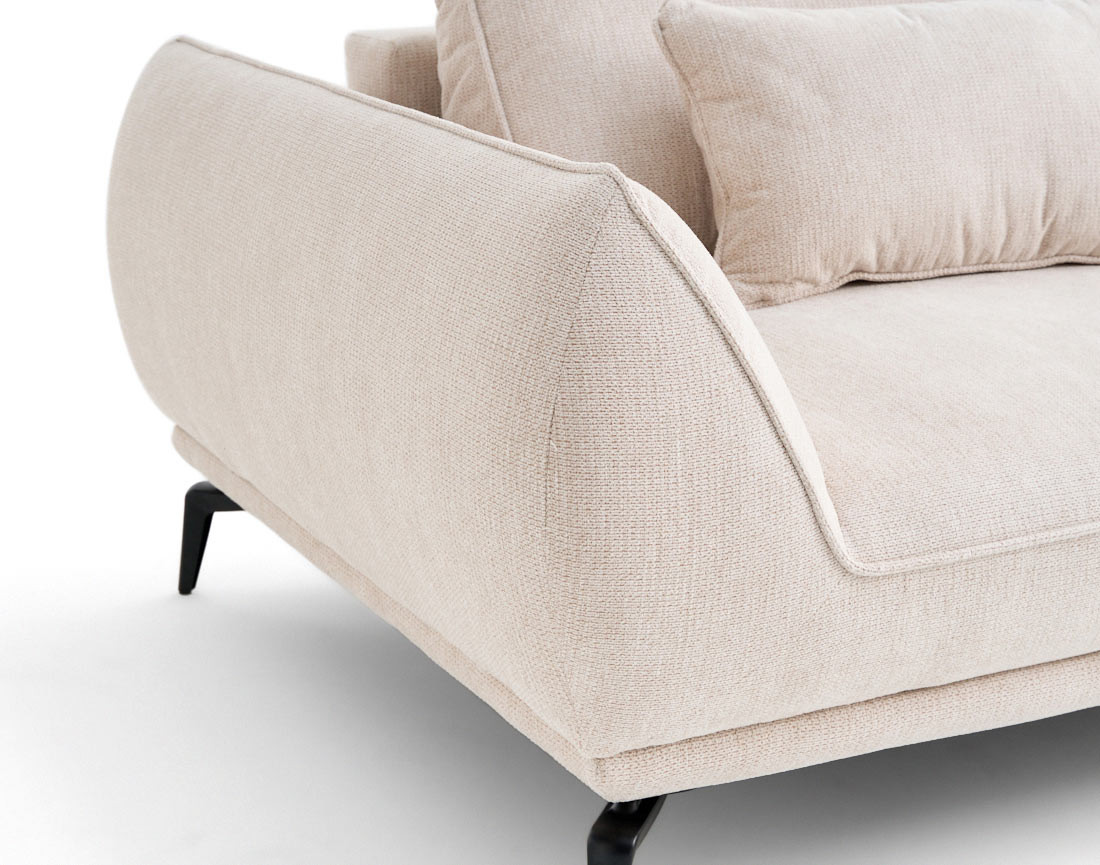 Canapé droit 2 places en tissu texturé Arica