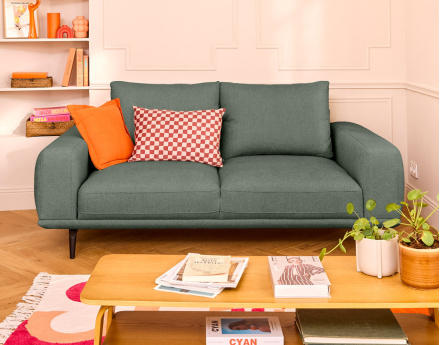 Canapé droit 2 places en tissu Vicence