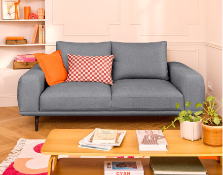 Canapé droit 2 places en tissu Vicence