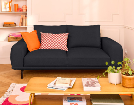 Canapé droit 2 places en tissu Vicence