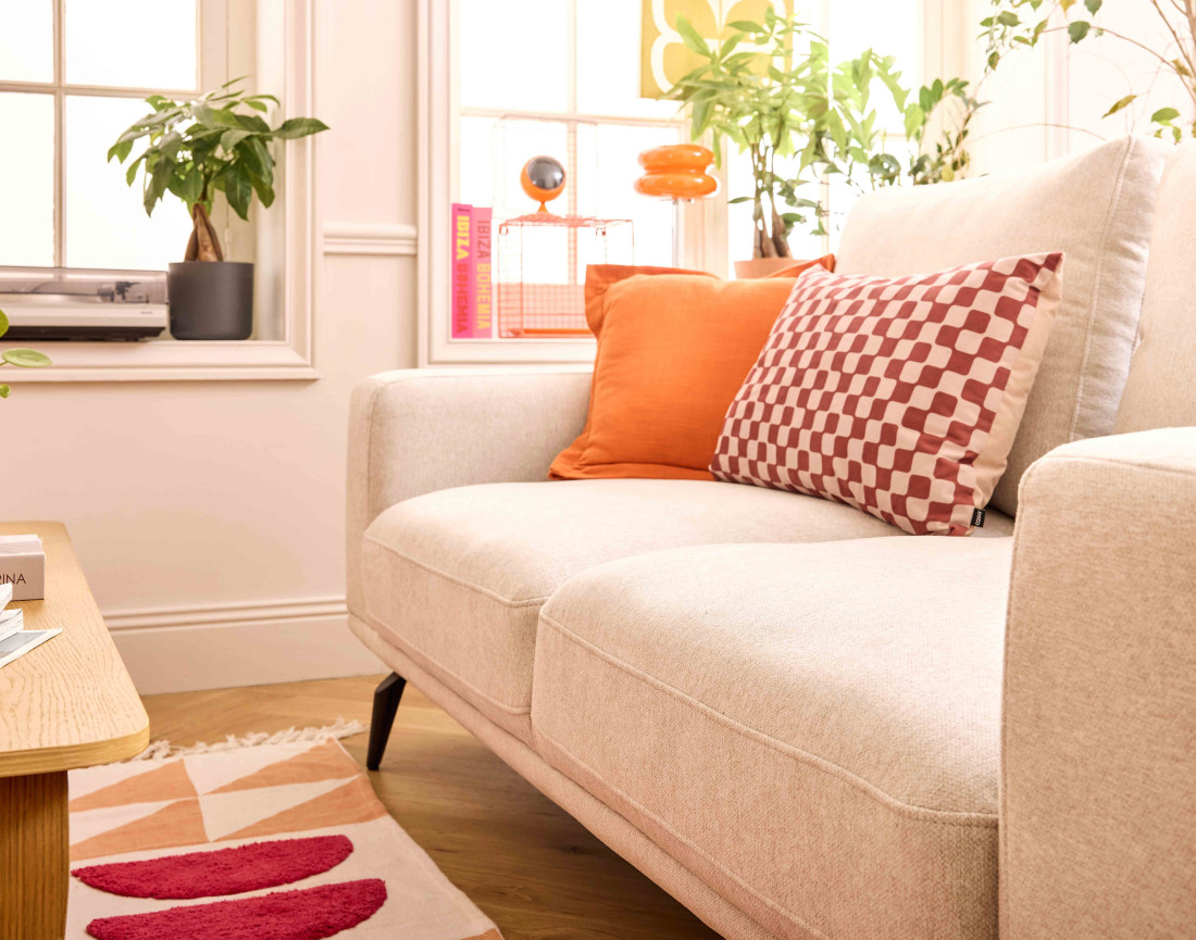 Canapé droit 2 places en tissu Vicence