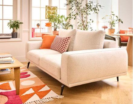 Canapé droit 2 places en tissu Vicence