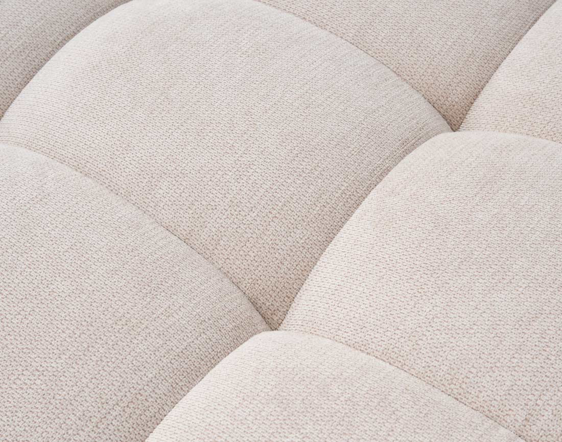 Canapé d'angle gauche 3 places avec têtières réglables en tissu texturé Matera