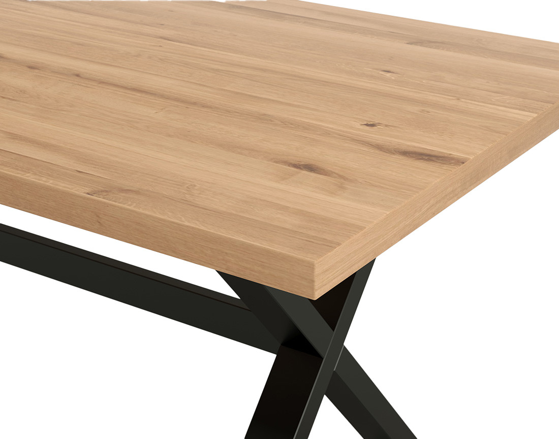 Table à manger chêne et hêtre massif 180 cm Woody