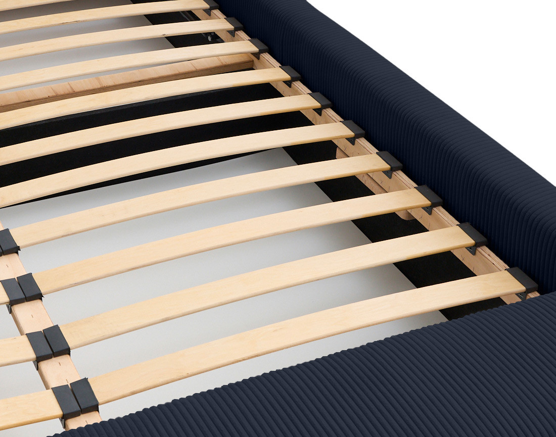 Lit coffre 140x190 en velours côtelé sommier inclus Pivoine