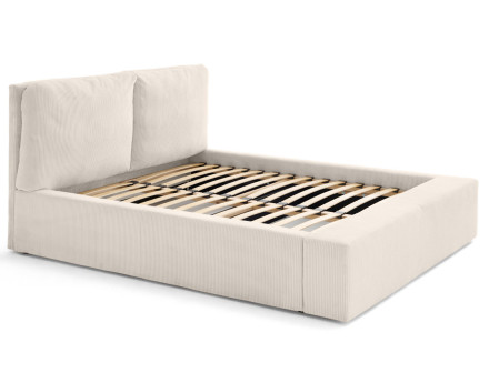 Lit coffre 180x200 en velours côtelé sommier inclus Pivoine