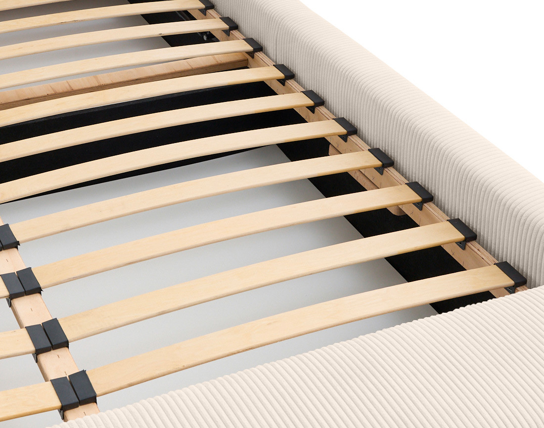 Lit coffre 180x200 en velours côtelé sommier inclus Pivoine