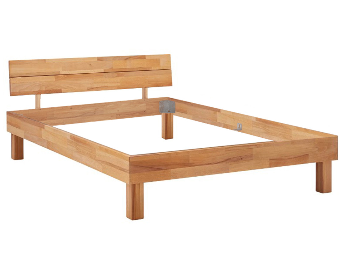 Cadre de lit 140x200 cm chêne massif Bonnie