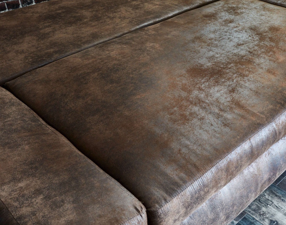 Larson - Canapé droit 3 places convertible - avec coffre de rangement - style industriel