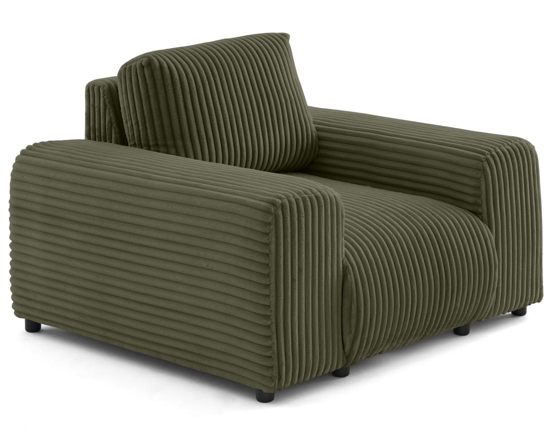 Fauteuil en velours côtelé grosses côtes Garance