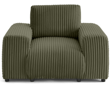 Fauteuil en velours côtelé grosses côtes Garance