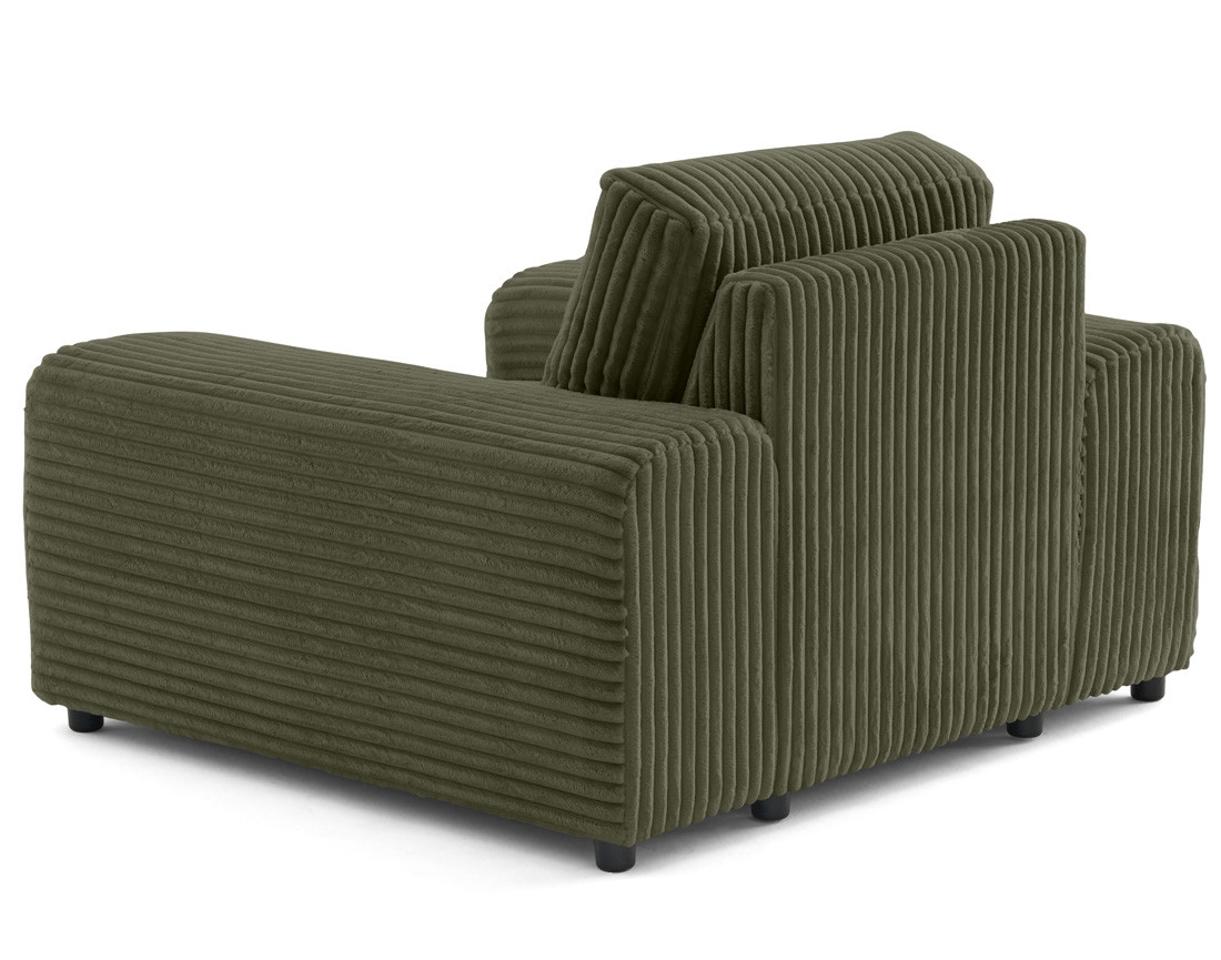 Fauteuil en velours côtelé grosses côtes Garance