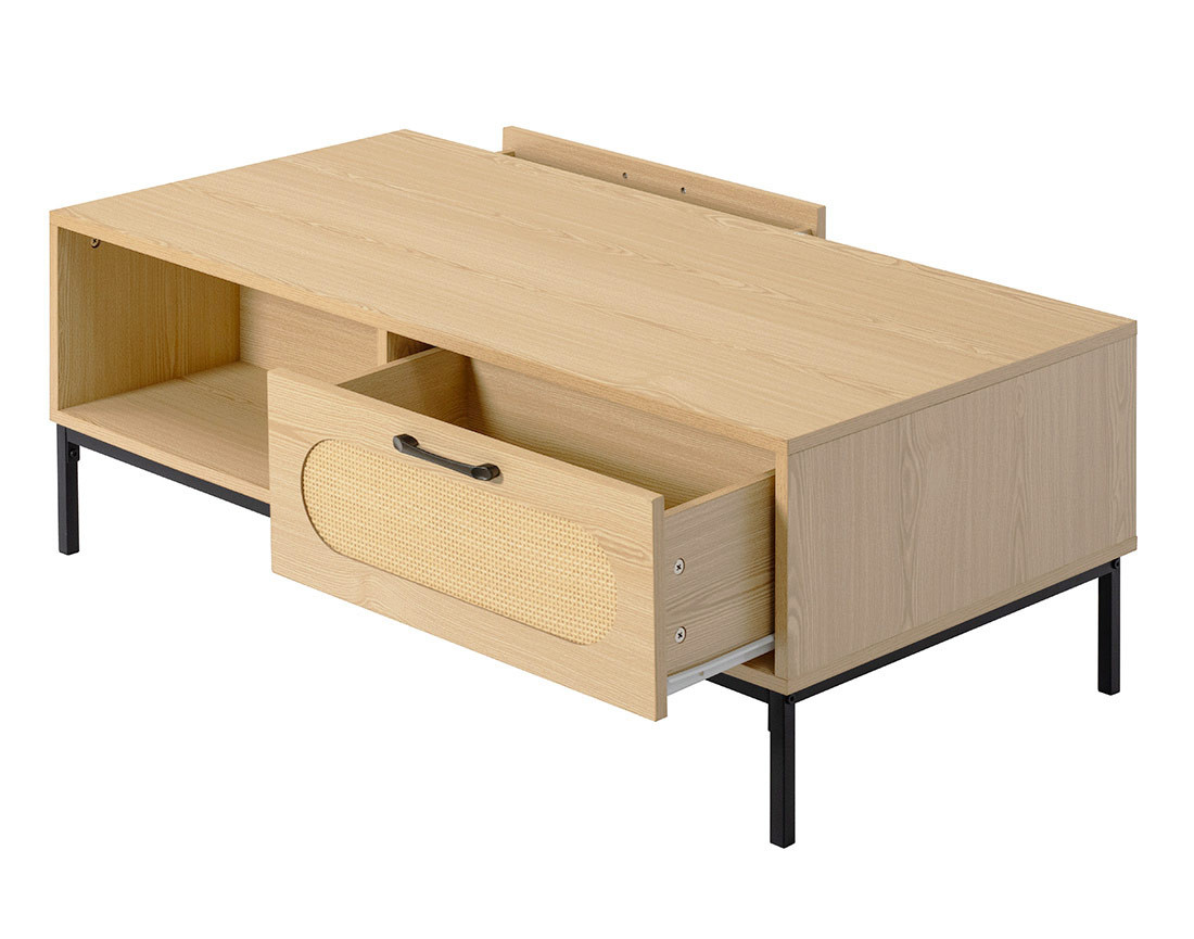 Table basse bois 1 tiroir et 1 niche  110 cm Nagato