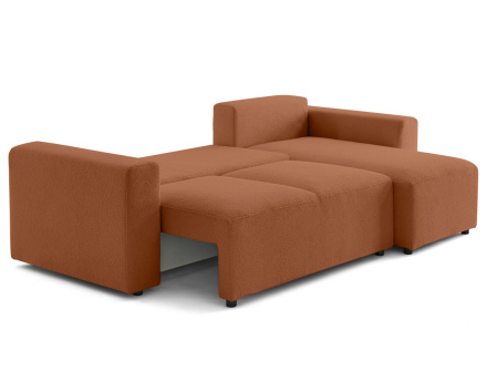 Canapé d'angle réversible 4 places convertible en tissu bouclette Livy