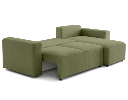 Canapé d'angle réversible 4 places convertible en tissu bouclette Livy