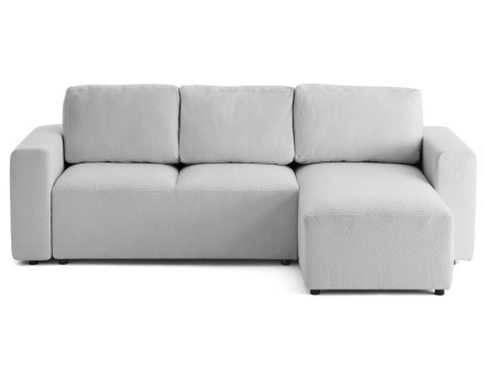 Canapé d'angle réversible 4 places convertible en tissu bouclette Livy