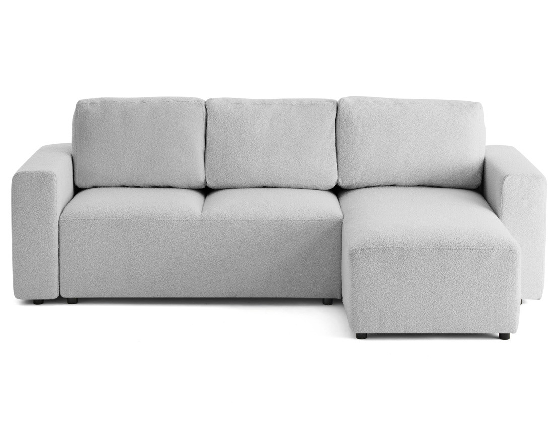 Canapé d'angle réversible 4 places convertible en tissu bouclette Livy