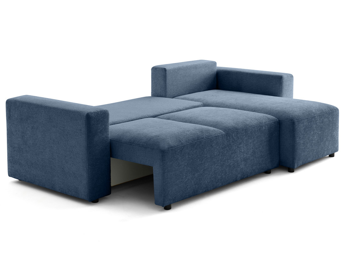 Canapé d'angle réversible 4 places convertible en velours texturé Livy