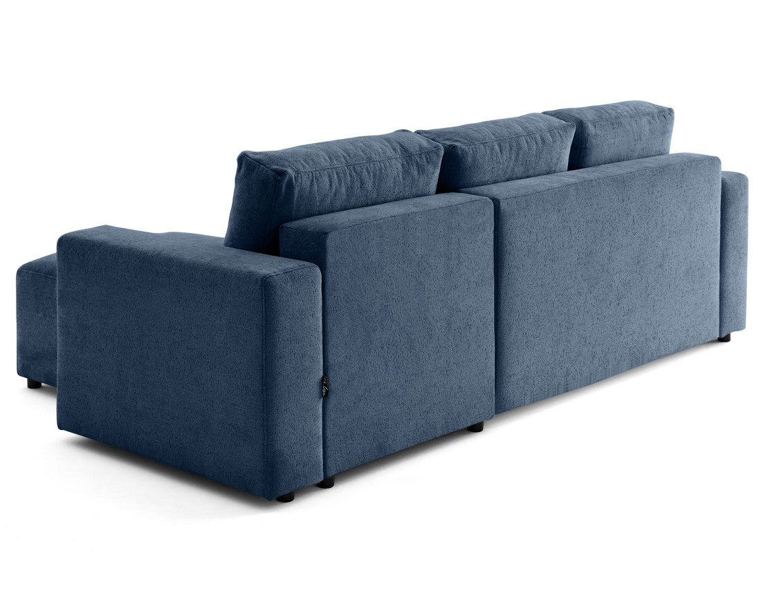 Canapé d'angle réversible 4 places convertible en velours texturé Livy