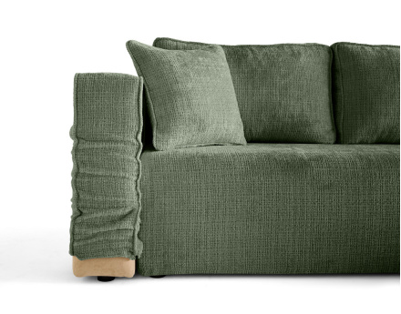 Canapé d'angle déhoussable réversible 4 places en velours texturé Topaze