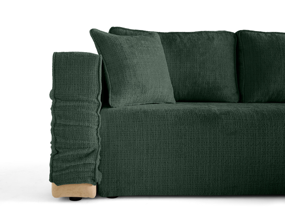 Canapé d'angle déhoussable réversible 4 places en velours texturé Topaze